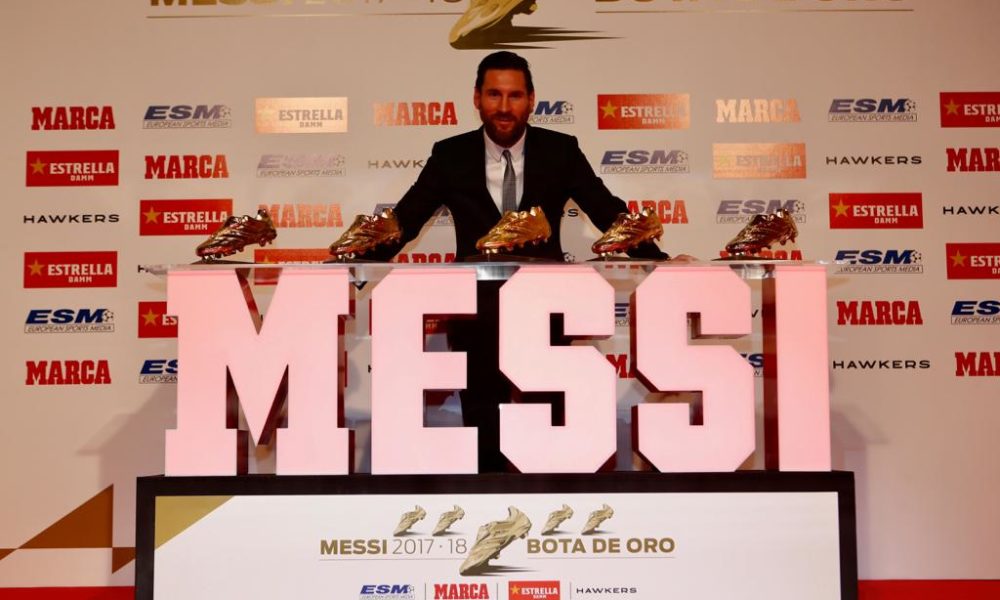 Lionel Messi Receives Fifth Golden Shoe Award 1