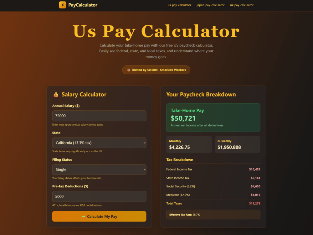 Pay Calculator: Instantly Calculate Your Net Salary & Take-Home Pay (2026 Updated)